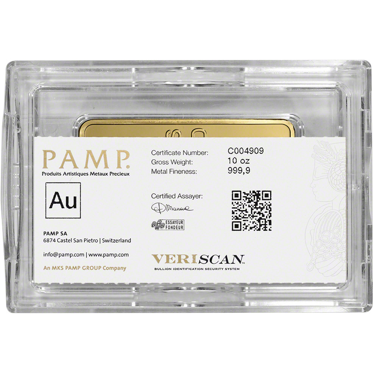 10 oz Gold Bar - PAMP Suisse - Fortuna - 999.9 Fine in Case