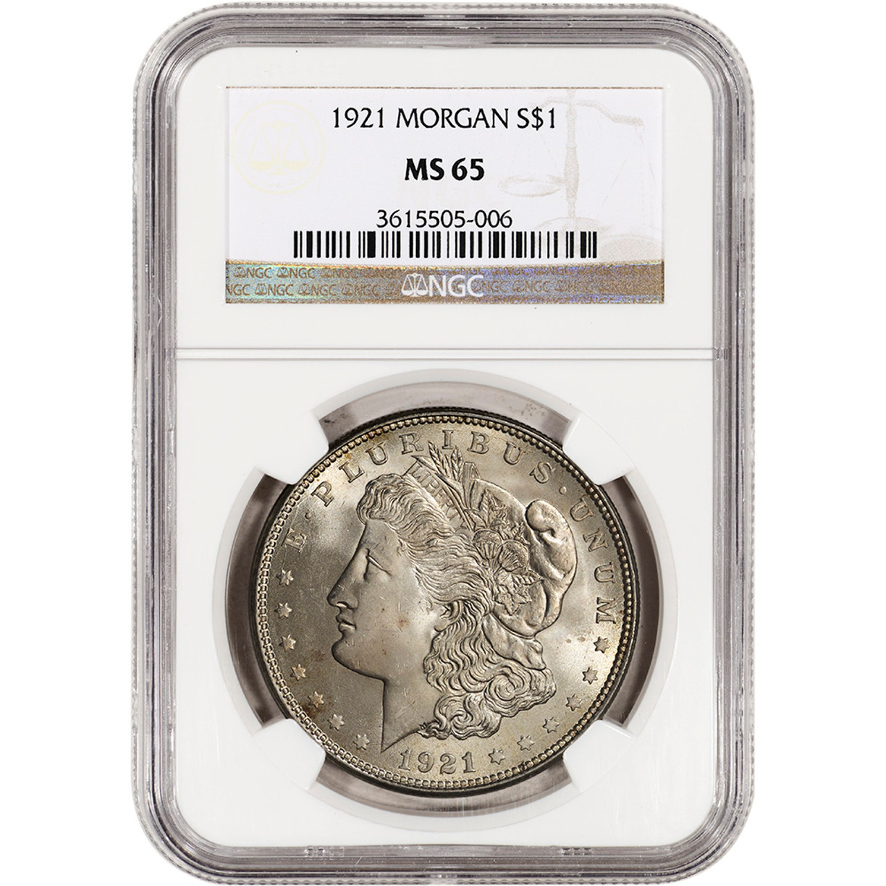 1921 US Morgan Silver Dollar $1 - NGC MS65 [MORGAN-21-N-MS65