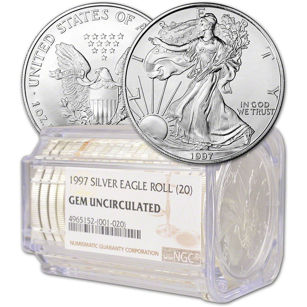 Roll of 20 - 1997 American Silver Eagle - NGC Gem Uncirculated [97
