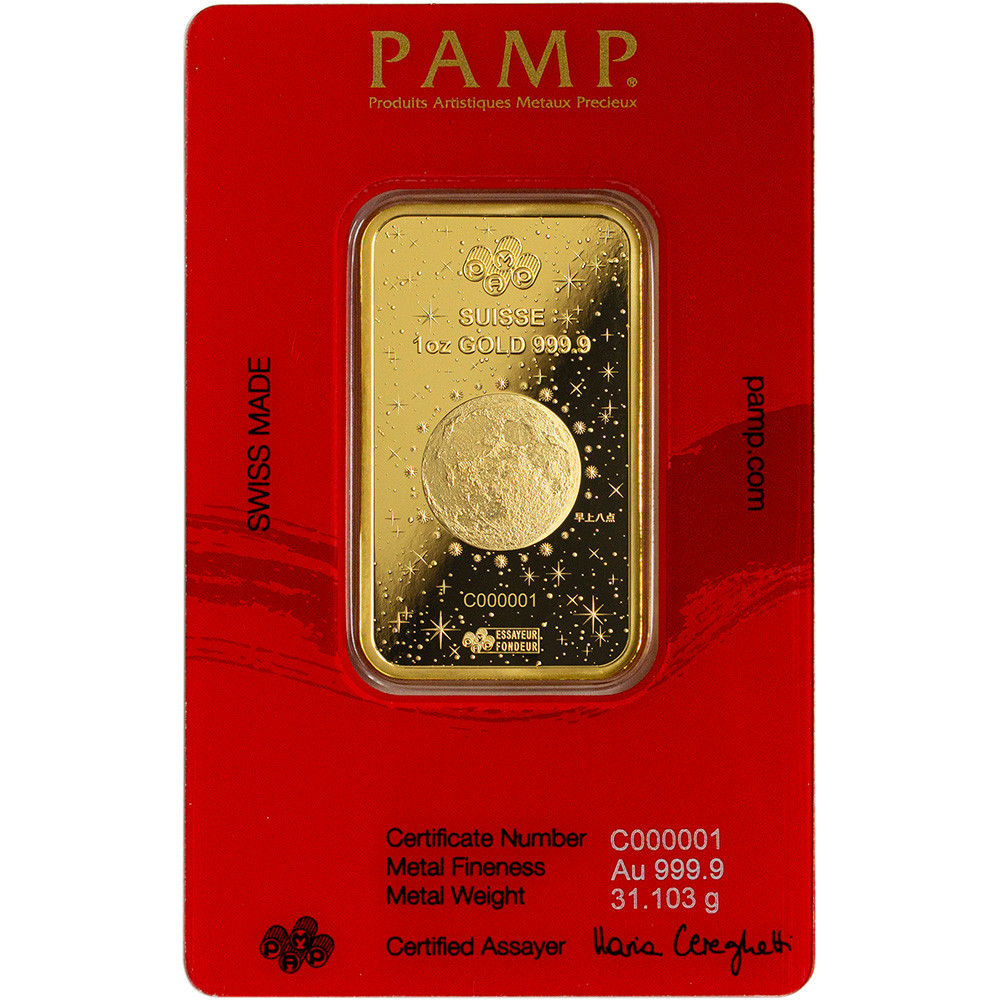 1 oz Gold Bar - PAMP Suisse - Lunar Legend Azure Dragon - 999.9
