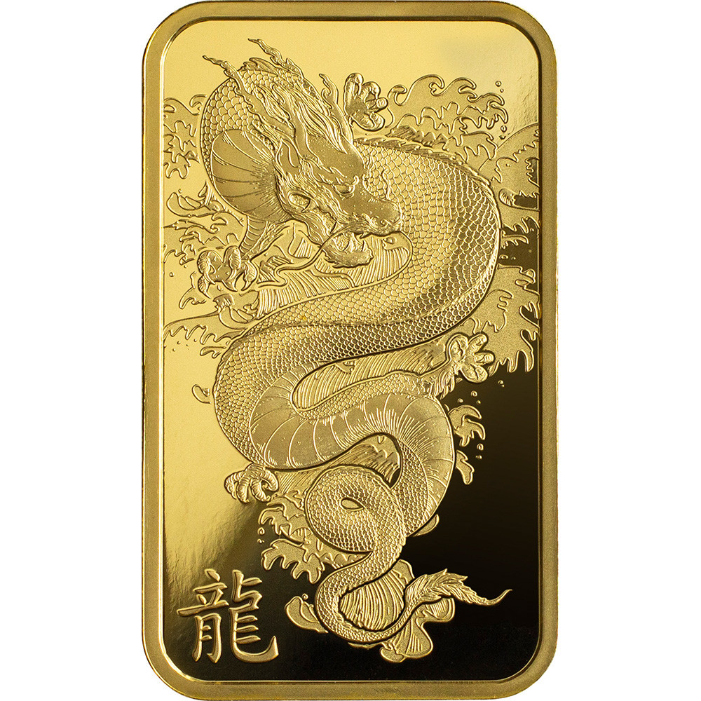 1 oz Gold Bar - PAMP Suisse - Lunar Legend Azure Dragon - 999.9