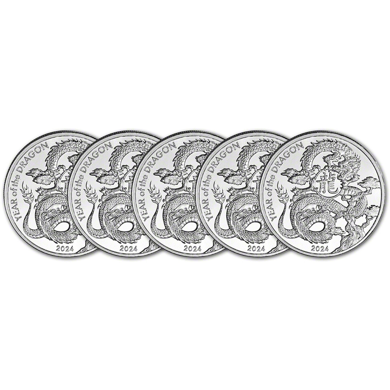 ★（4d）未開封 GOLDEN  20周年 FIVE (5) 1 oz Silver Round - Asahi 2024 Lunar Year of the