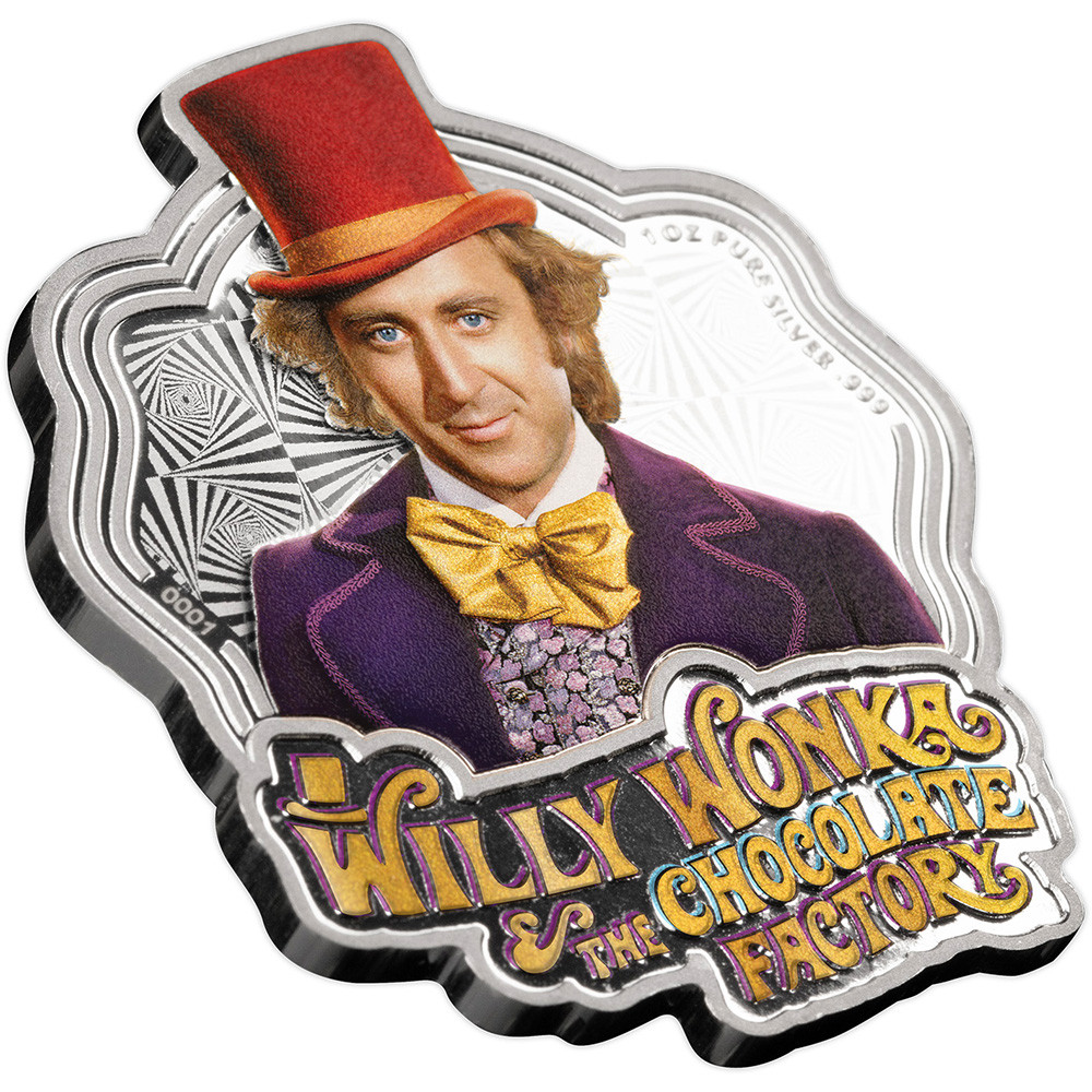 1 oz PAMP Suisse Silver 2024 Samoa Willy Wonka Colorized Coin Bar
