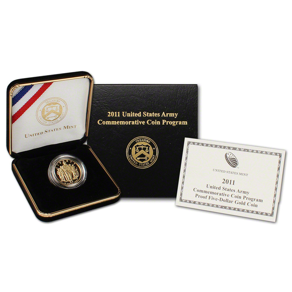 2011 W US Gold $5 Army Commemorative Proof in OGP [US-MC-G5-11