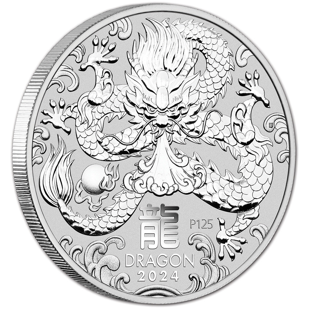 2024 P Australia Silver Lunar Year of the Dragon 1/2 oz 50C - 1
