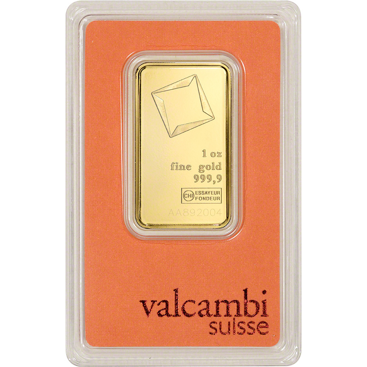 1 oz. Gold Bar - Valcambi Suisse - 999.9 Fine in Assay [GOLD-Bar