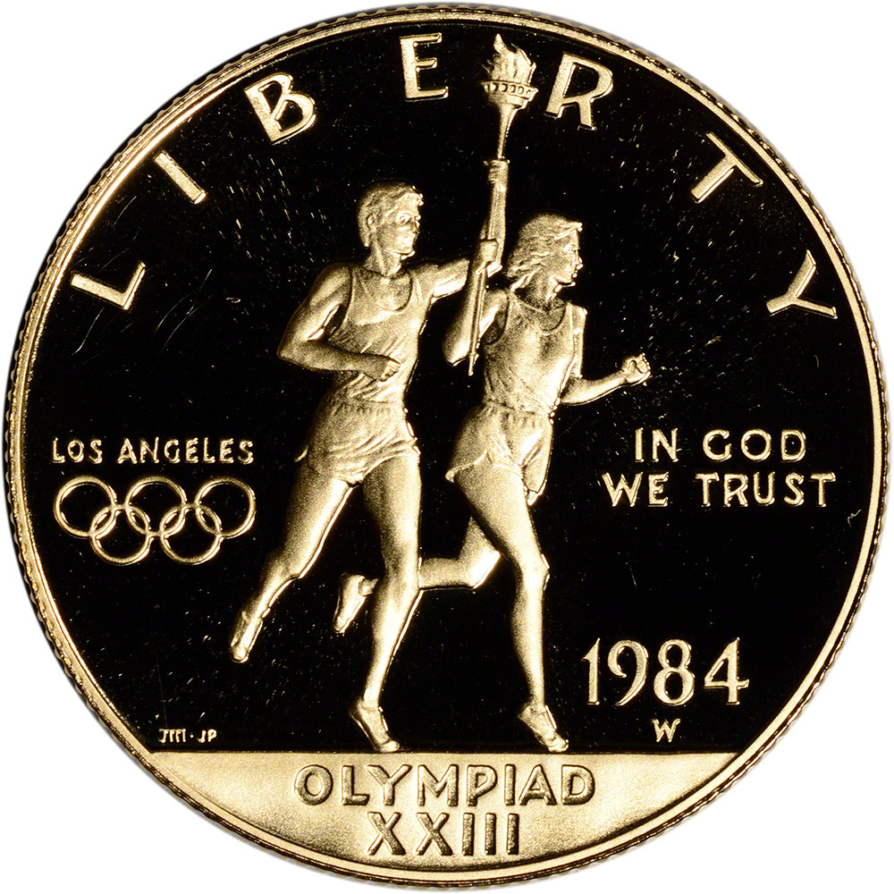 1984-W US Gold $10 Olympic Commemorative Proof - Coin in Capsule