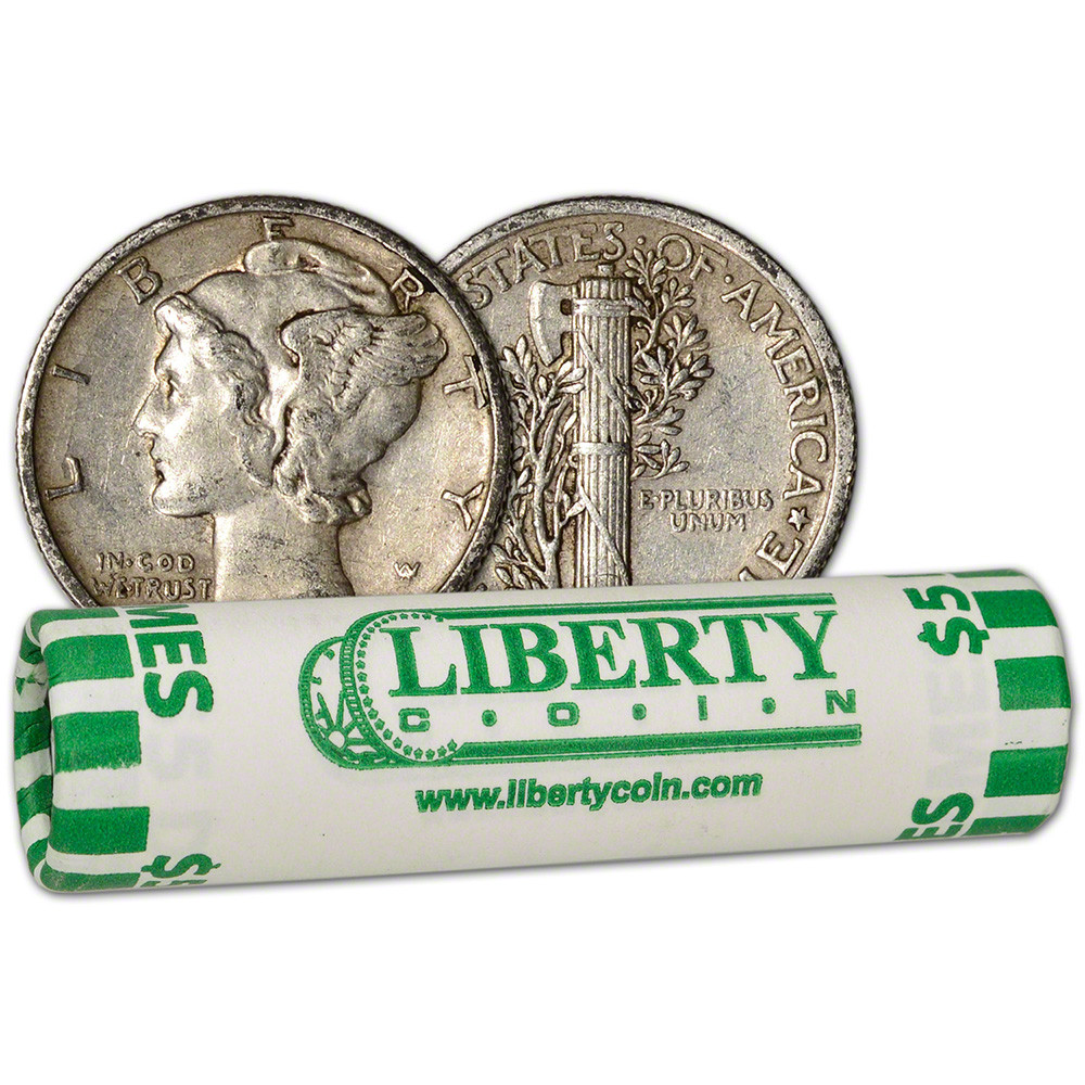 90% Silver Mercury Dimes - Roll of 50 - $5 Face Value [X-ROLL-90