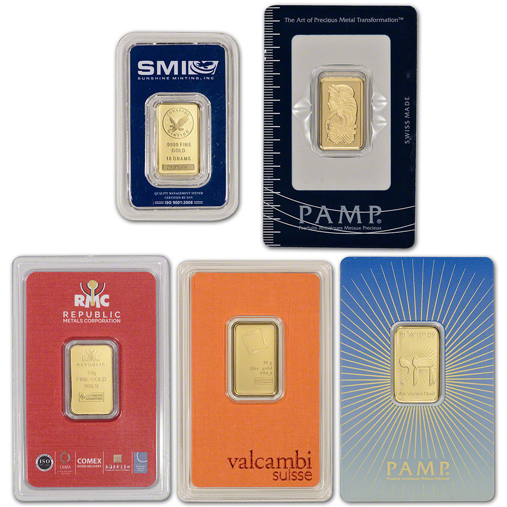 10 gram Gold Bar Random Brand Secondary Market 999.9 Fine in