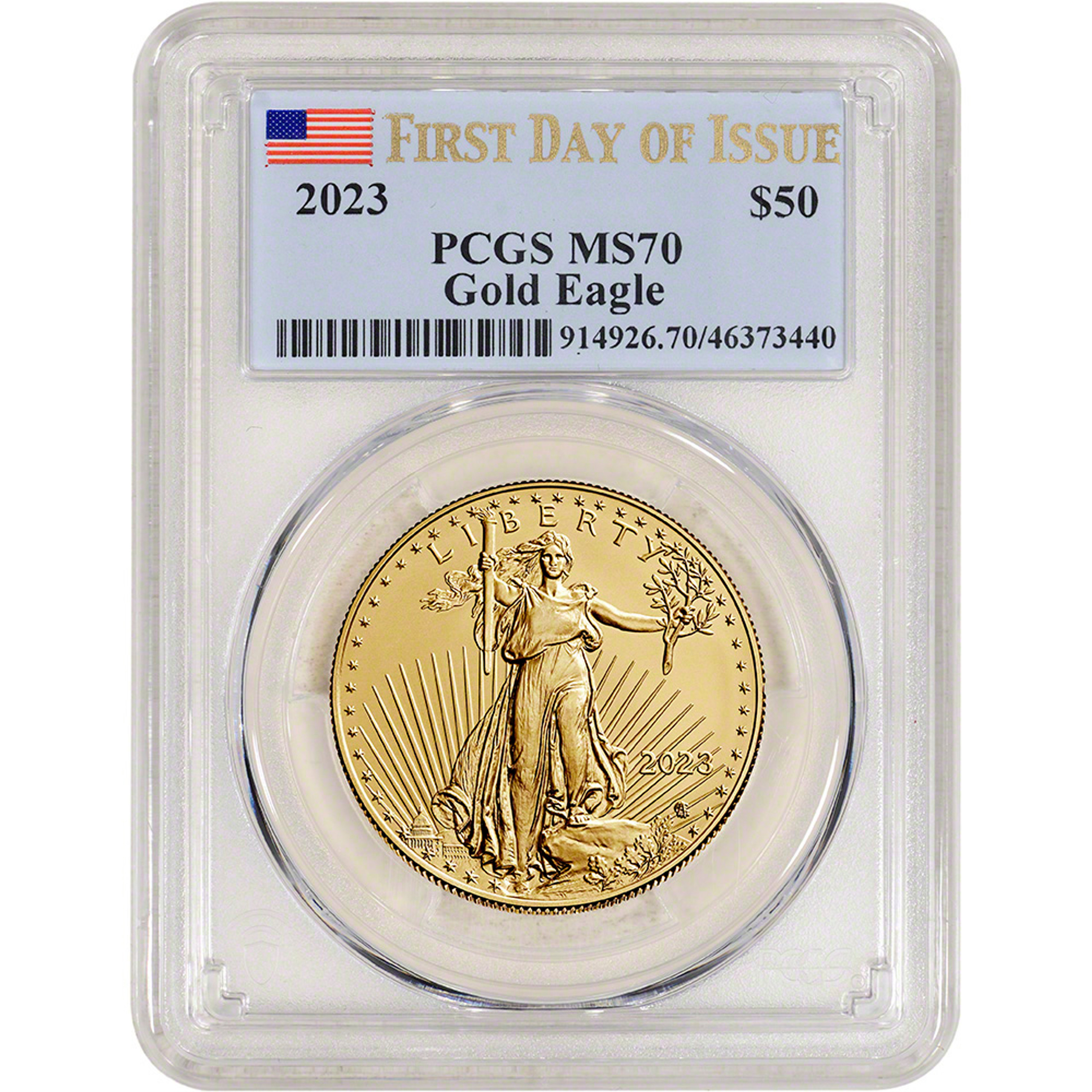2023 American Gold Eagle 1 oz $50 - PCGS MS70 First Day Issue [23-AGE ...