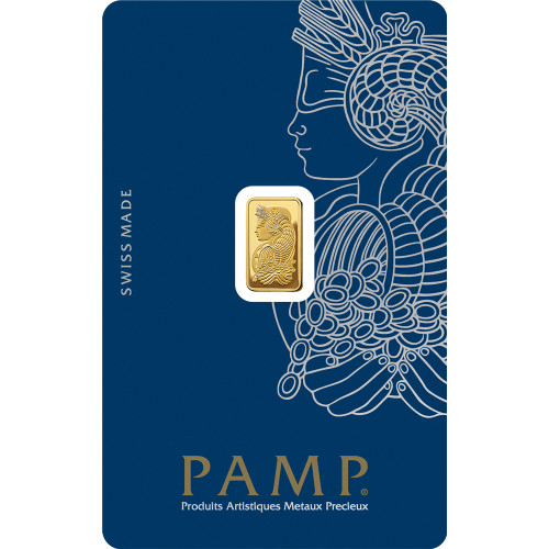 1 gram Gold Bar - PAMP Suisse - Fortuna - 999.9 Fine in Sealed Assay [GOLD-Bar-1g-PAMP-Assay]