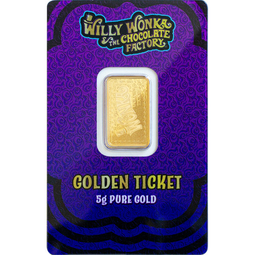 5 gram Gold Bar PAMP Suisse - Willy Wonka Golden Ticket 999.9 Fine