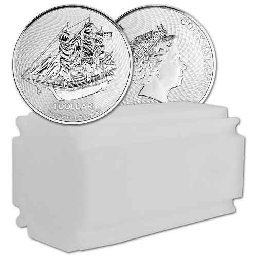 2022 Cook Islands Silver Bounty Sailing Ship 1 oz $1 BU - 20 Coin Mint Tube [22-CK-SSHIP-S1-BU(20)]