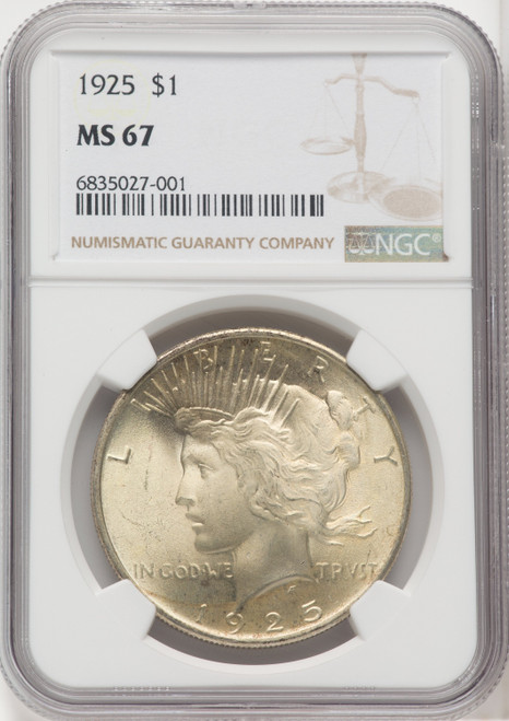 1925 US Peace Silver Dollar $1 - NGC MS 67 [V-HA-505804001]