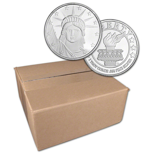 1 oz. SilverTowne Silver Round - Lady Liberty Design 999 Fine  Sealed Box of 500 [SILVER-Rnd-1oz-ST-LDYLIB(500)]