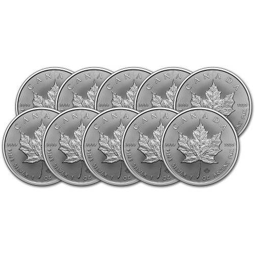 2024 Canada Silver Maple Leaf - 1 oz - $5 - BU - Ten 10 Coins [24-CML-S5-BU(10)]
