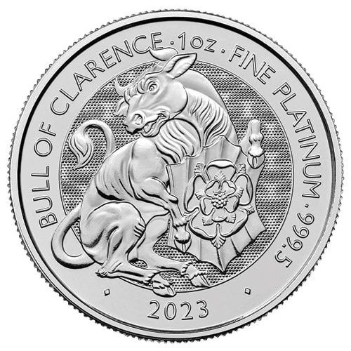 2023 Great Britain Platinum Tudor Beasts Bull of Clarence £100 - 1 oz - BU [23-UK-TB-BULL-PT100-BU]