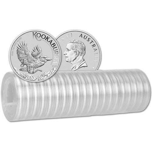 2024 P Australia Silver Kookaburra 1 oz $1 - 1 Roll - Twenty 20 BU Coins [24-P-KOOK-S1-BU(20)]