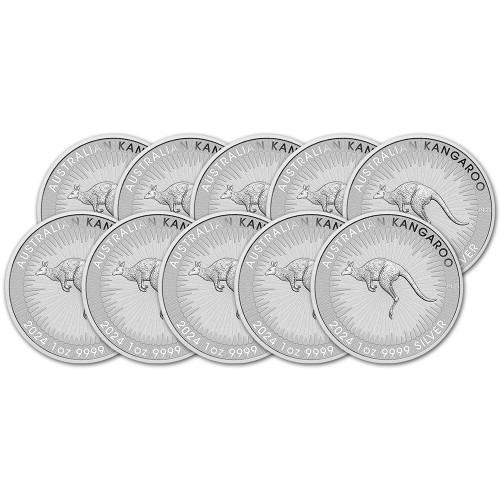 2024 P Australia Silver Kangaroo 1 oz $1 BU - Ten 10 Coins [24-P-KANG-S1-BU(10)]