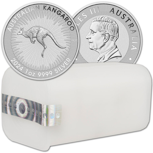 2024 P Australia Silver Kangaroo 1 oz $1 BU - 1 Roll - 25 Coins in Mint Tube [24-P-KANG-S1-BU(25)]