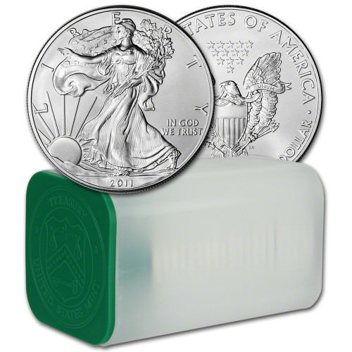 2011 American Silver Eagle 1 oz $1 - 1 Roll - Twenty 20 BU Coins in Mint Tube [11-ASE-BU(20)]