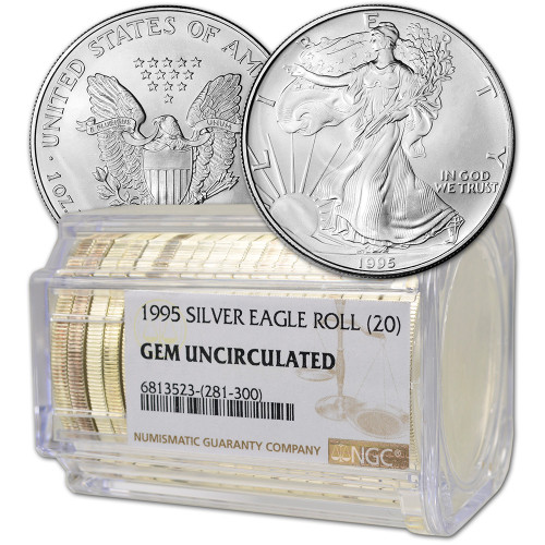 Roll of 20 - 1995 American Silver Eagle - NGC Gem Uncirculated [95-ASE-N-GU-ROLL]