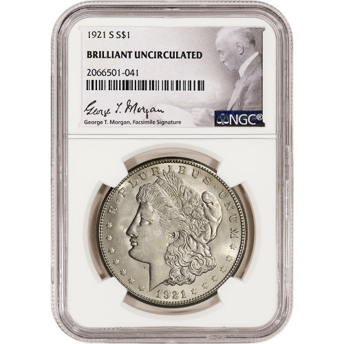 1921 US Morgan Silver Dollar $1 - NGC Brilliant Uncirculated
