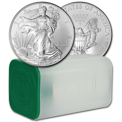 2008 American Silver Eagle 1 oz $1 - 1 Roll - Twenty 20 BU Coins