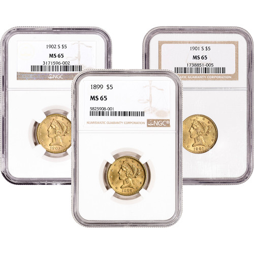 US Gold $5 Liberty Head Eagle - NGC MS65 - Random Date and Label [X-USG-LIB-5-N-MS65-XLABEL]