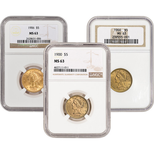 US Gold $5 Liberty Head Eagle - NGC MS63 - Random Date and Label [X-USG-LIB-5-N-MS63-XLABEL]