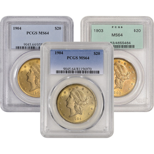 US Gold $20 Liberty Head Double Eagle - PCGS MS64 - Random Date and Label [X-USG-LIB-20-P-MS64-XLABEL]