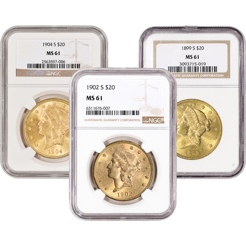 US Gold $20 Liberty Head Double Eagle - NGC MS61 - Random Date and Label [X-USG-LIB-20-N-MS61-XLABEL]