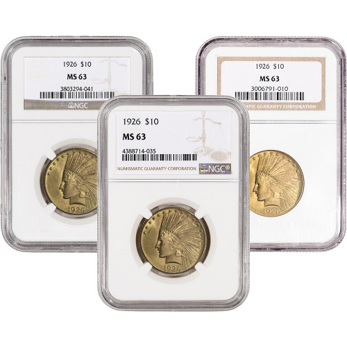 US Gold $10 Indian Head Eagle - NGC MS63 - Random Date and Label [X-USG-IND-10-N-MS63-XLABEL]