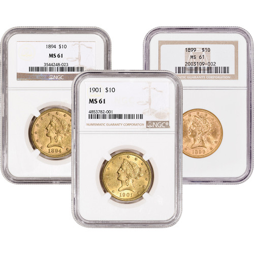 US Gold $10 Liberty Head Eagle - NGC MS61 - Random Date and Label [X-USG-LIB-10-N-MS61-XLABEL]