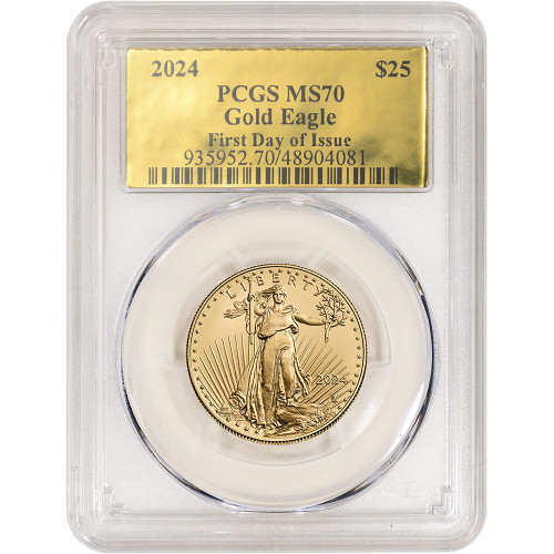 2024 American Gold Eagle 1/2 oz $25 - PCGS MS70 First Day Issue Gold Foil Label [24-AGE-25-P-MS70-FDI-GF]
