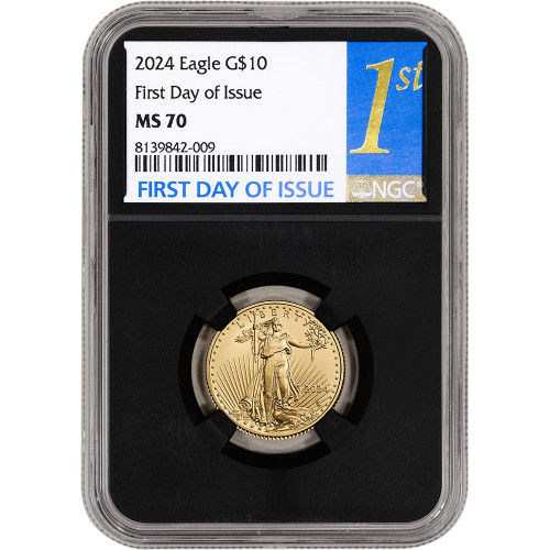 2024 American Gold Eagle 1/4 oz $10 - NGC MS70 First Day Issue 1st Label Black [24-AGE-10-N-MS70-FDI-1stY-BK]
