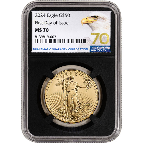 2024 American Gold Eagle 1 oz $50 - NGC MS70 First Day Issue Grade 70 Black [24-AGE-50-N-MS70-FDI-BE70-BK]