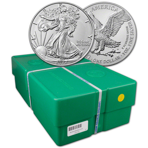 2022 American Silver Eagle 1 oz $1 - BU - Sealed 500 Coin Monster Box [22-ASE-BU(500)]