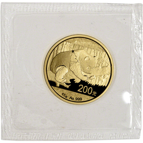 China Gold Panda 15 g 200 Yuan - BU - Mint Sealed - Random Date [X-CGP-15g-BU-Mint]