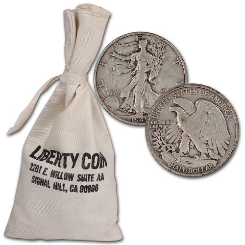 90% Silver Walking Liberty Half Dollars - $500 Face Value Bag [X