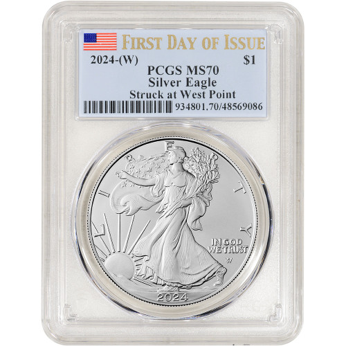 2024 (W) American Silver Eagle - PCGS MS70 First Day Issue [24-(W)-ASE-P-MS70-FDI]