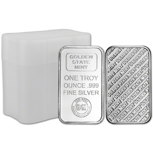 1 oz Golden State Mint Silver Bar .999 Fine Tube of 20 [SILVER-Bar-1oz-GSM(20)]