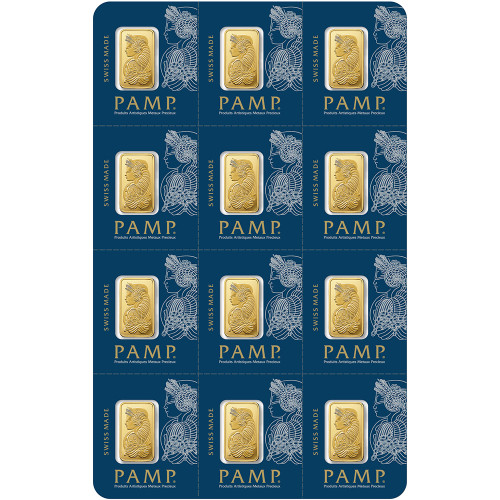 12x1 gram Gold Bar PAMP Suisse Fortuna Multigram 999.9 Fine [GOLD-Bar-12x1g-PAMP-Multigram]
