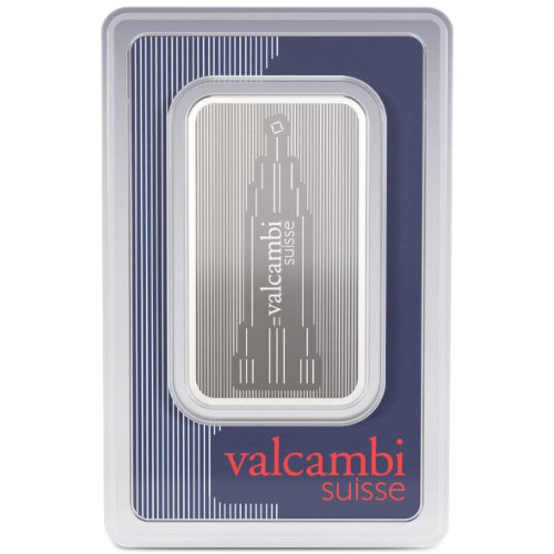 1 oz Silver Bar Valcambi Suisse Skyline .999 Fine in Sealed Assay Card [SILVER-Bar-1oz-VALCAMBI-SKY]