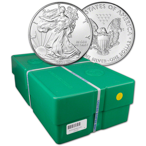 2021 American Silver Eagle 1 oz $1 - BU - Sealed 500 Coin Monster Box [21-ASE-BU(500)]