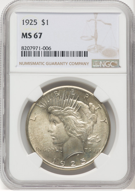 1925 US Peace Silver Dollar $1 - NGC MS 67 [V-HA-768803035]