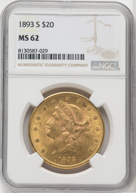 1893 S US Gold $20 Liberty Head Double Eagle - NGC MS 62 [V-HA-571822073]