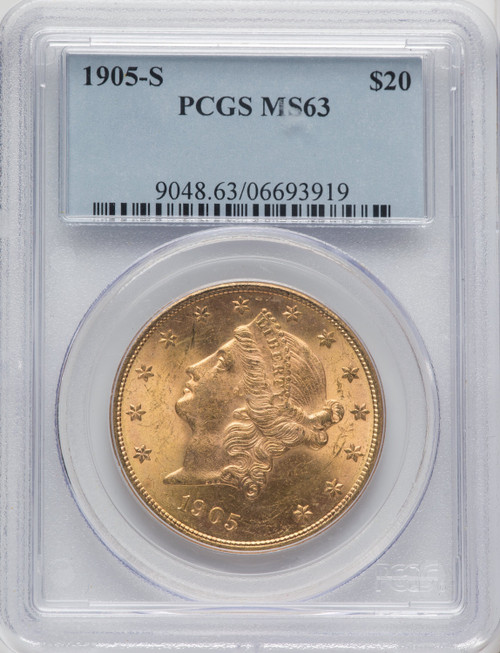 1905-S US Gold $20 Liberty Head Double Eagle - PCGS MS63 [V-HA-767292016]