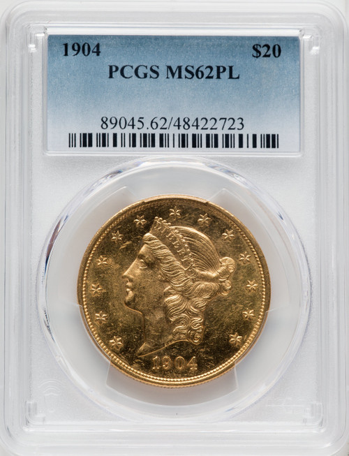 1904 US Gold $20 Liberty Head Double Eagle - PCGS MS62PL [V-HA-571760010]