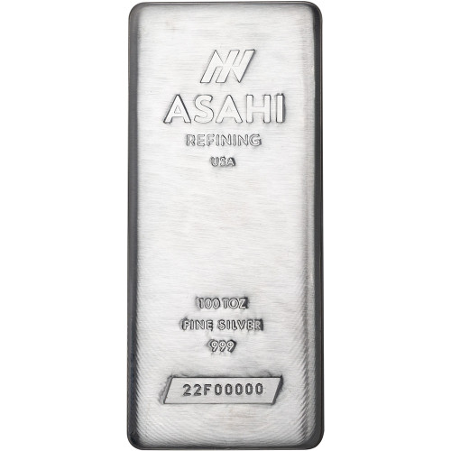 100 oz Silver Bar - Asahi Refining .999 Fine [SILVER-Bar-100oz-ASAHI]